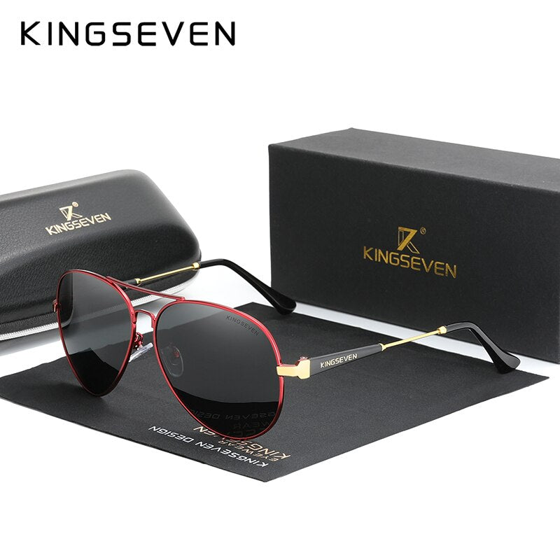KINGSEVEN Men‘s Driving Glasses Aluminum 2020 Sunglasses Men Polarized Pilot Frame Anti-Glare Mirror Lens Fishing Women Eyewear - KiwisLove