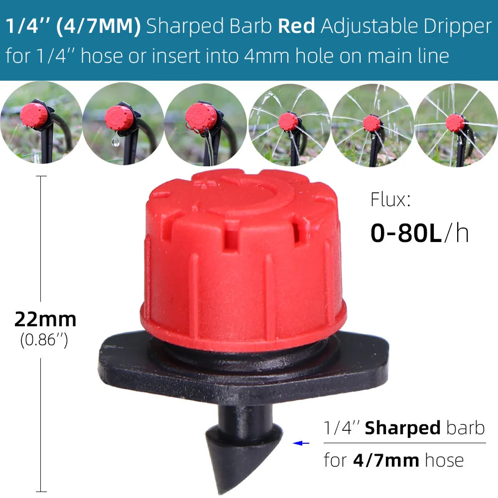 Garden 11 Colors of Adjustable 8-Holes Drippers Irrigation Spinkler Nozzle Balcony Greenhouse Watering Emitters Automatic Tool