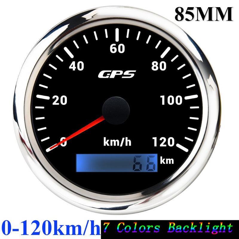 New GPS Speedometer 7 Color Backlight Motorcycle Car Boat Speed Meter 60 km/h 30 knots 120MPH Speedometers With GPS Sensor - KiwisLove