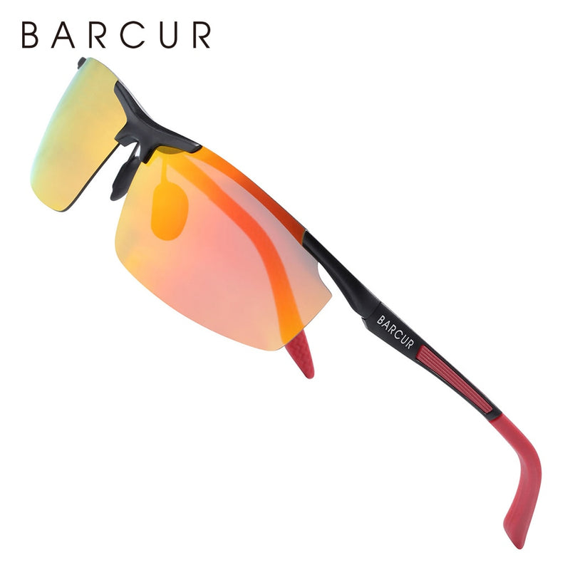 BARCUR Aluminum Magnesium Sports Polarized Sunglasses Men Mirror Sun Glasses Male oculos - KiwisLove