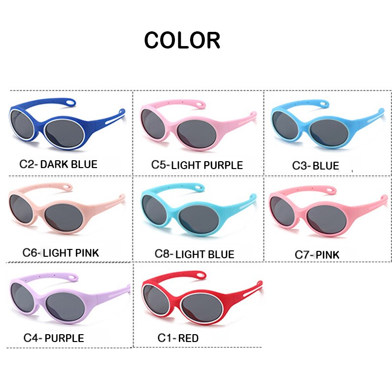 New Kids Sunglasses Polarized UV400 Lens Brand Boys Girls Sun Glasses Silicone Safety Eyeglasses Gift For Children Baby Eyewear - KiwisLove