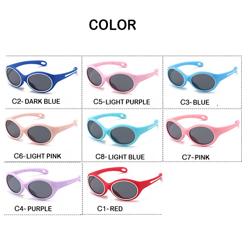 New Kids Sunglasses Polarized UV400 Lens Brand Boys Girls Sun Glasses Silicone Safety Eyeglasses Gift For Children Baby Eyewear - KiwisLove
