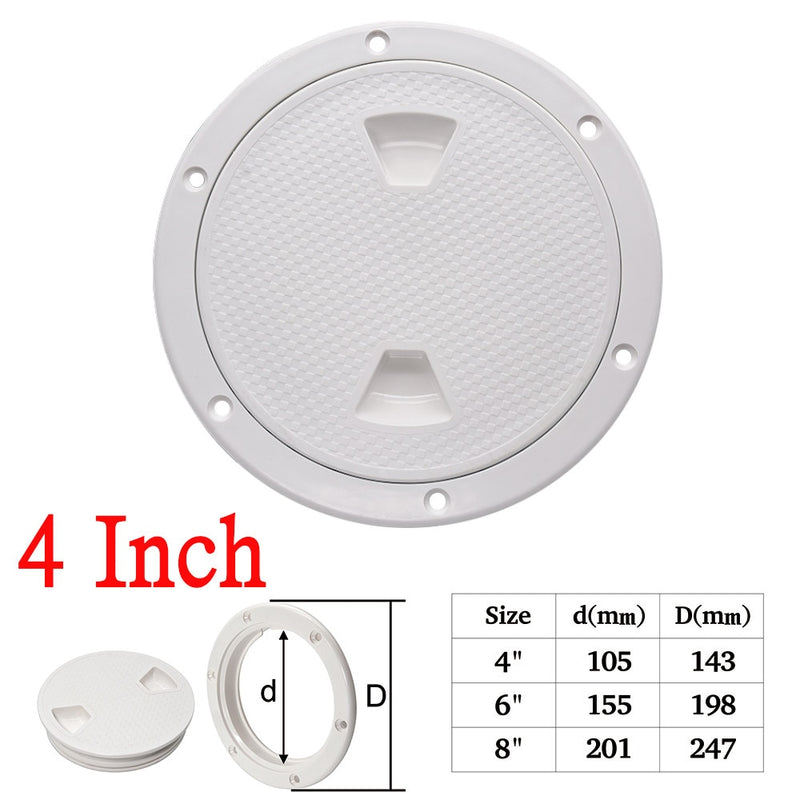 Non-slip 4/6/8 Inch Round Deck Cover Yacht Inspection Hole White Black Hatch Hand Hole Covers Inspection Work Cover Hatch - KiwisLove