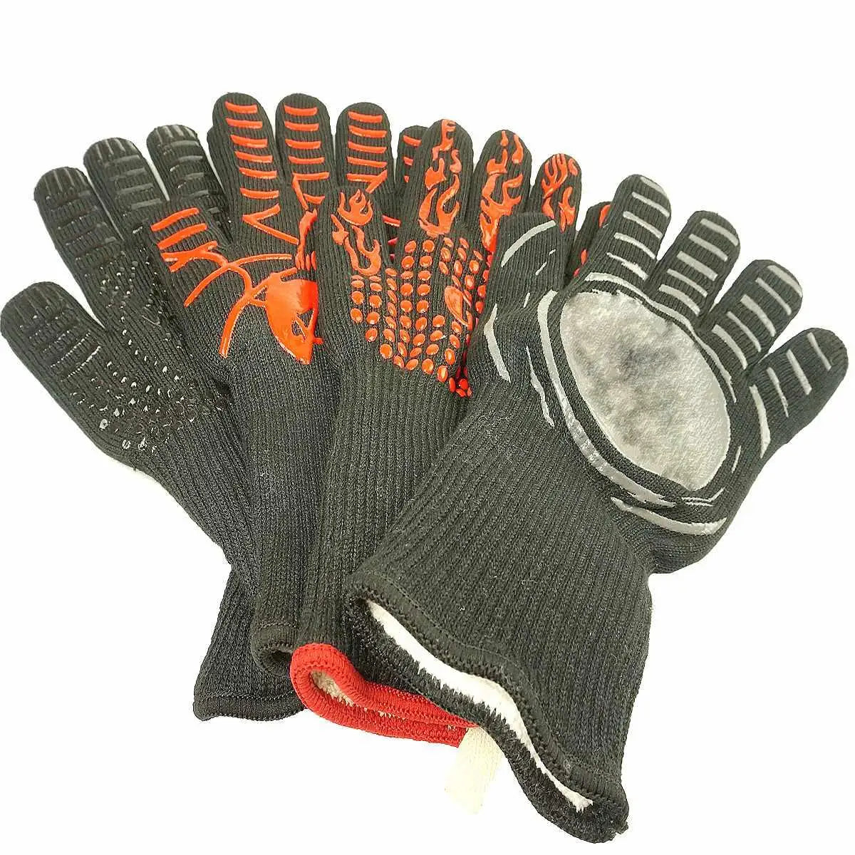 1 Piece Bakewere Oven Mitts Silicone Gloves BBQ High Temperature Anti-scalding 800 Celsius Insulation Barbecue Microwave - KiwisLove