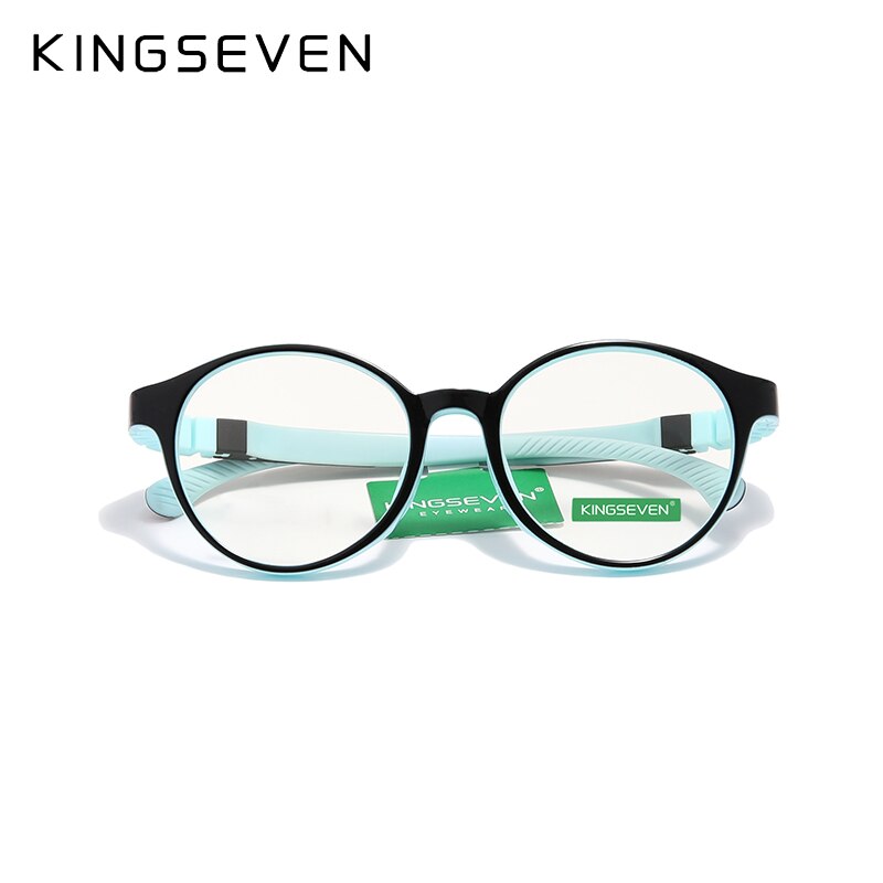 KINGSEVEN Children S Size 43mm Anti-blue Square Blue Light Blocking Glasses Kids TR90 Flexible Computer Gaming Clear Eyewear - KiwisLove