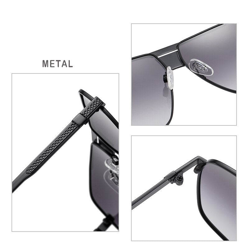 Sunglasses Men Vintage Polarized Gradient UV400 Lens Driving Sun Glasses Male Fashion Luxury Square Brand Designer Eyewear 3336 - KiwisLove