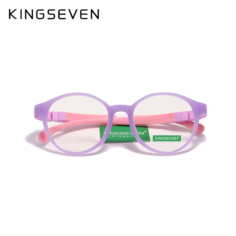 KINGSEVEN Children S Size 43mm Anti-blue Square Blue Light Blocking Glasses Kids TR90 Flexible Computer Gaming Clear Eyewear - KiwisLove