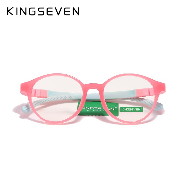 KINGSEVEN Children Optical Lenses Anti-blue Square Blue Light Blocking Glasses Kids TR90 Flexible Computer Gaming Clear Eyewear - KiwisLove