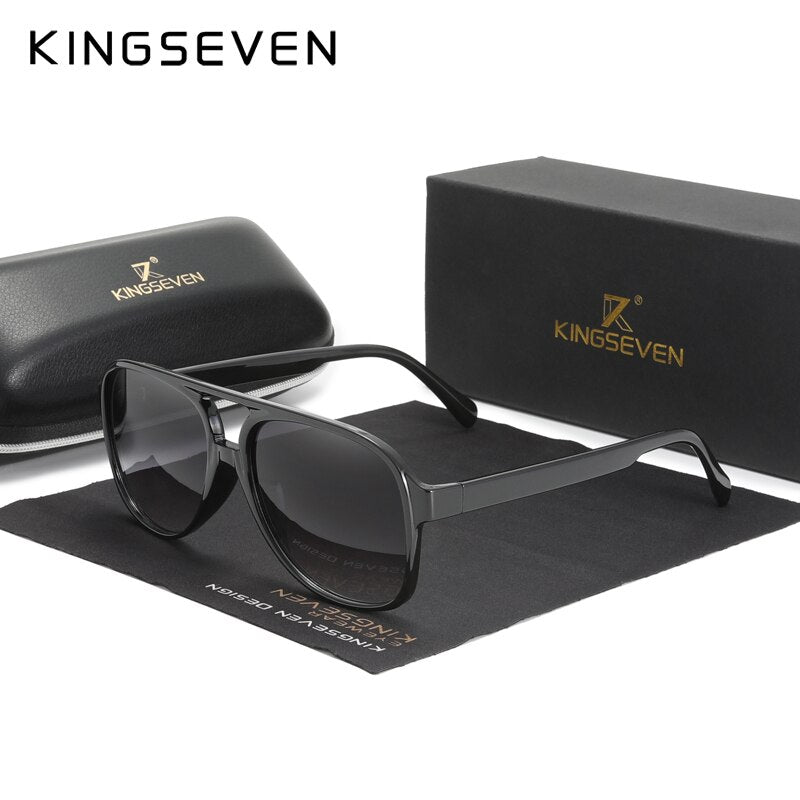 KINGSEVEN Classic Vintage Retro 70s Sunglasses for Women Men Classic Large Squared Big Frame UV400 Sun Glasses - KiwisLove