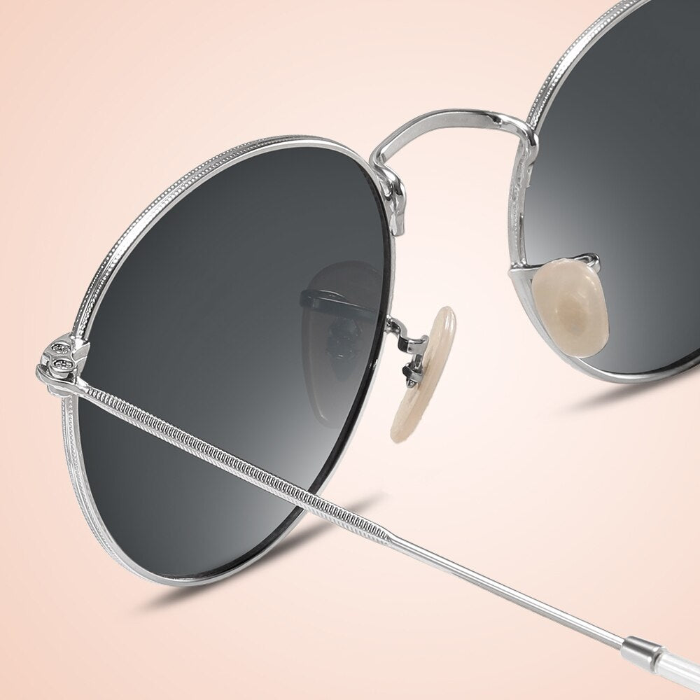 Retro Men Sunglasses Fashion Round Unisex Brand Designer Sun Glasses Polarized Coating UV400 Female Eyewear For Male Women V3448 - KiwisLove