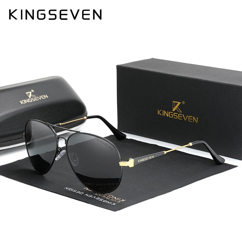 KINGSEVEN Men‘s Driving Glasses Aluminum 2020 Sunglasses Men Polarized Pilot Frame Anti-Glare Mirror Lens Fishing Women Eyewear - KiwisLove