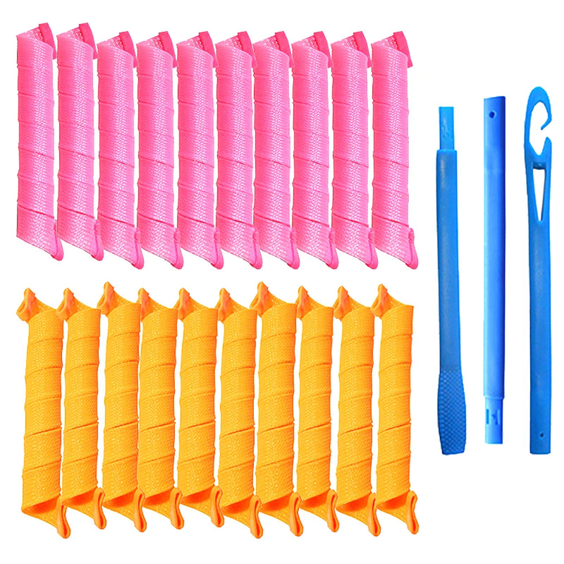 Hair Rollers (30/45/55/65cm) Snail Shape Not Waveform Spiral Round Curls Hair Curler Soft Hair Curler Magic Hair Rollers DIY - KiwisLove