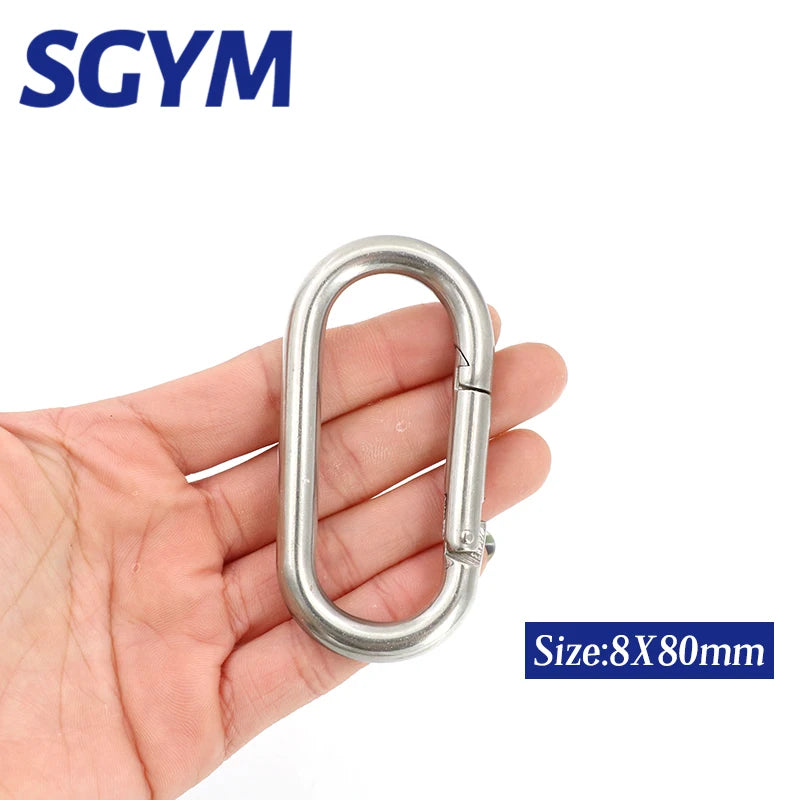 2pcs OVAL SHAPE 304/316 Stainless Steel Spring Snap Hook Carabiner Quick Link Lock Ring Hook 5/6/8/10mm