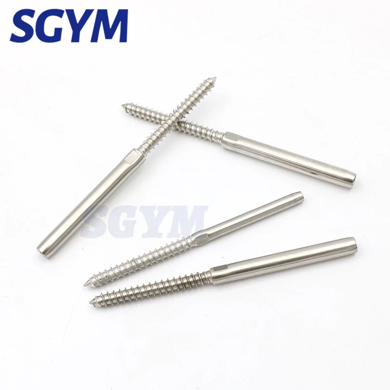 10/20/30/50pcs Swage Lag Screws Left & Right for 1/8 3/16'' Cable Railing Stair Deck Wood Post Balusters Decking Hardware