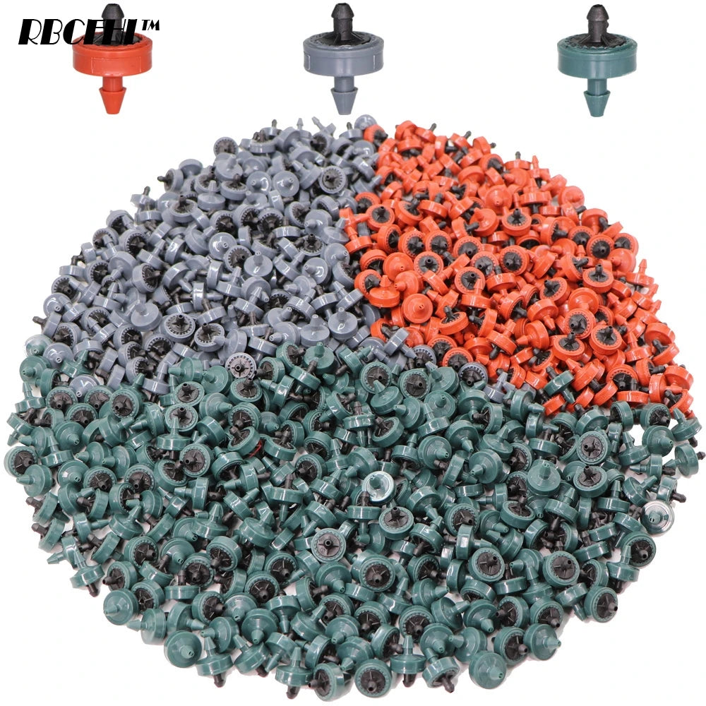 50PCS 2L 4L 8L/H Pressure Compensation Dropper Agricultura Irrigation Emitter Garden Drip for 1/4' PE Hose Greenhouse Watering
