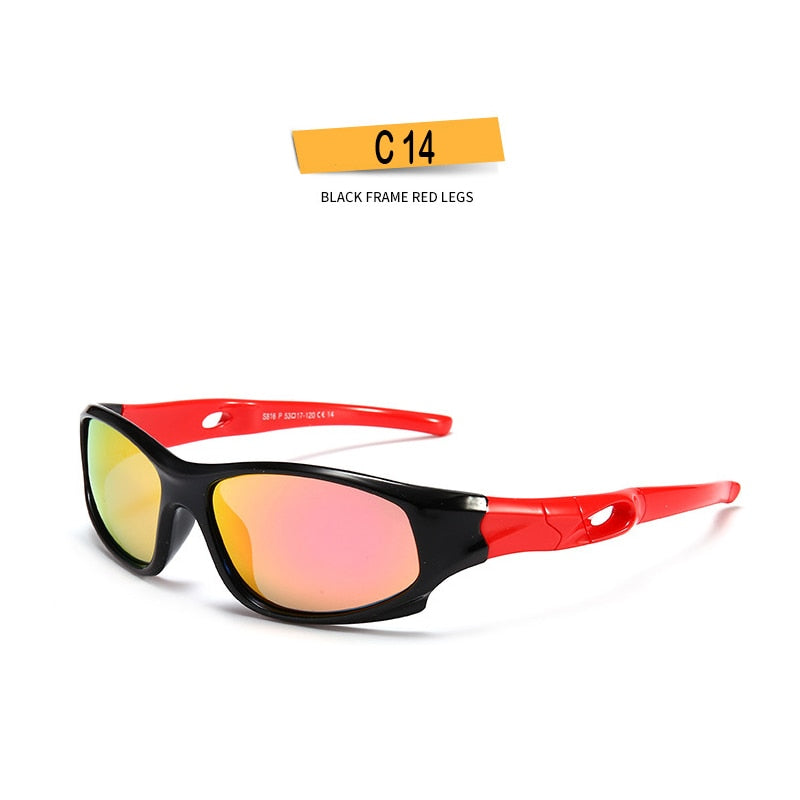Kids Sunglasses Polarized Silicone Riding Children's Sun Glasses Boys Girls Glasses Cool Outdoor Sports Eyeglasses UV400 D816 - KiwisLove