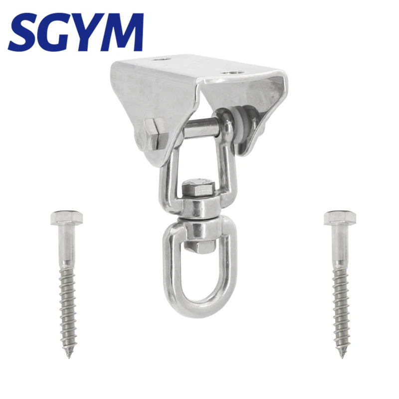 SGYM 1set 180°/360° Heavy Duty Swing Fixed Buckles Hook Hanger 304 Stainless Steel For Yoga Hammock Sandbag Lou