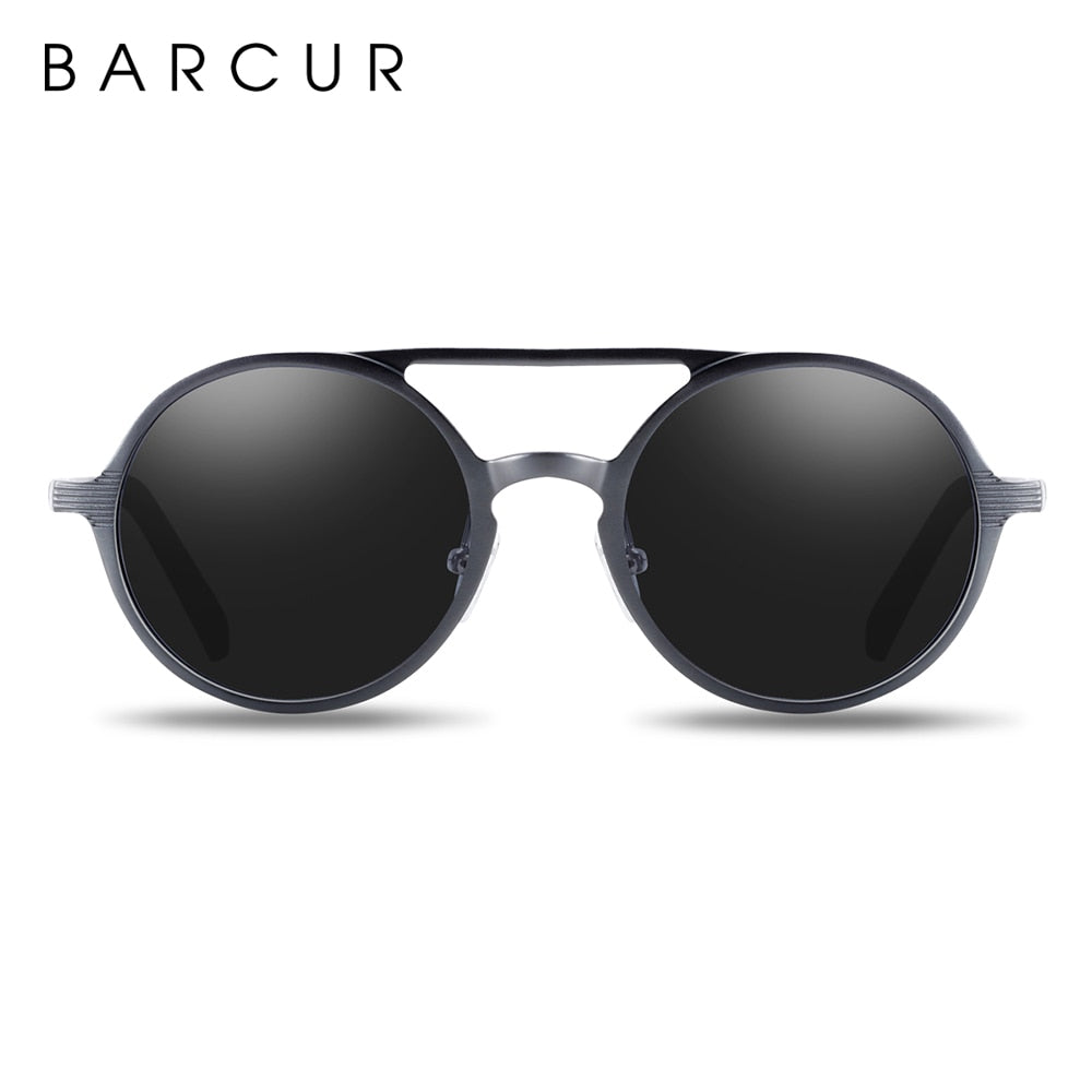 BARCUR Brand Light Weight Round Sunglasses Luxury Brand Men Glasses Retro Vintage Women Sun glasses - KiwisLove
