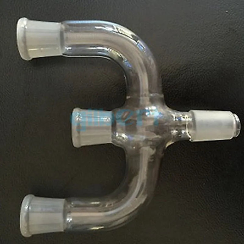 19/26 24/29 29/32 Ground Joint 19/24/29mm Stopper Borosilicate Glass 4-Ways Distillation Adapter Head Y Type Connector Tube - KiwisLove