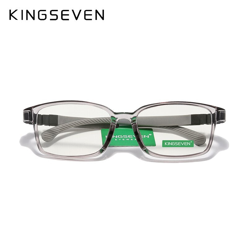 KINGSEVEN Children L Size 50mm Anti-blue  Glasses Square Blue Light Blocking Kids Boy Girls Computer Optical Frame UV400 Filter - KiwisLove