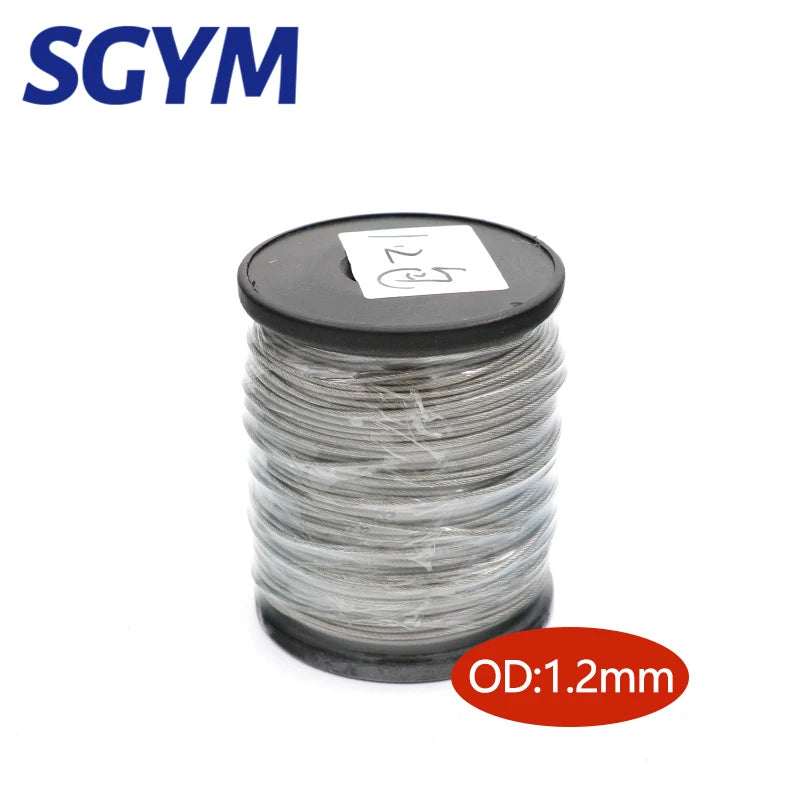 100Meters wire Rope PVC Transparent Coated Cable 304 Stainless Steel rope Clothesline Diameter 0.8mm 1mm 1.5mm 2mm 3mm