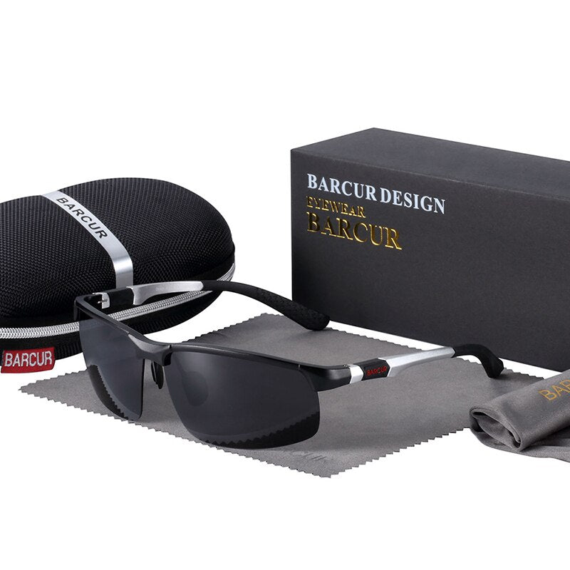 BARCUR Aluminium Magnisium Sport Sunglasses Polarized Light Weight Driving Glases Men Women - KiwisLove