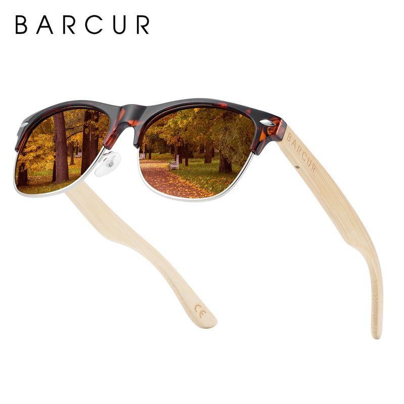 BARCUR Polarized Bamboo Sunglasses 2020 Wooden Sunglasses Men Women UV400 Protection gafas de sol - KiwisLove