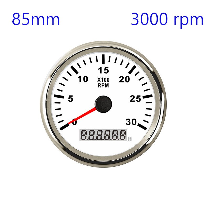85mm REV Counter Car Boat tachometer + sensor Car Truck Tacho Marine RPM Meter with LCD Hourmeter 4000 RPM Red Backlight 12V/24V - KiwisLove