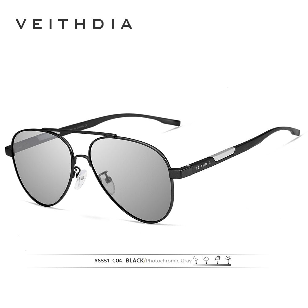 VEITHDIA Men Sunglasses Aluminum Photochromic Polarized UV400 Lens Vintage Eyewear Accessories Male Female Sun Glasses V6699 - KiwisLove