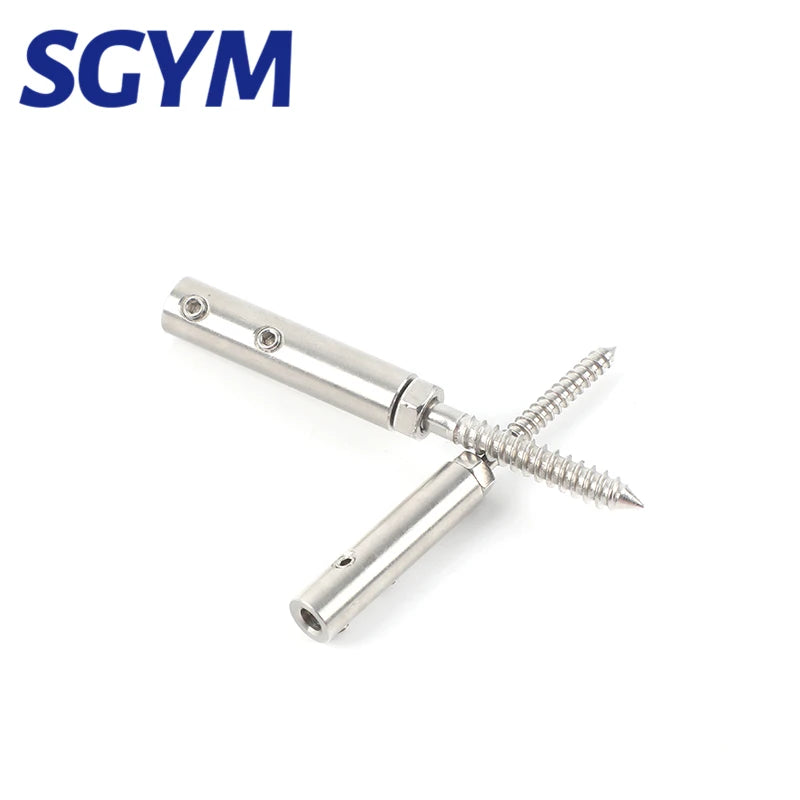 10pcs handscrew Clamp Wire Rope For 5mm Swage Lag Screws  with Hexagon Grub Screw Bolts buckle for Stair Deck Wood Post