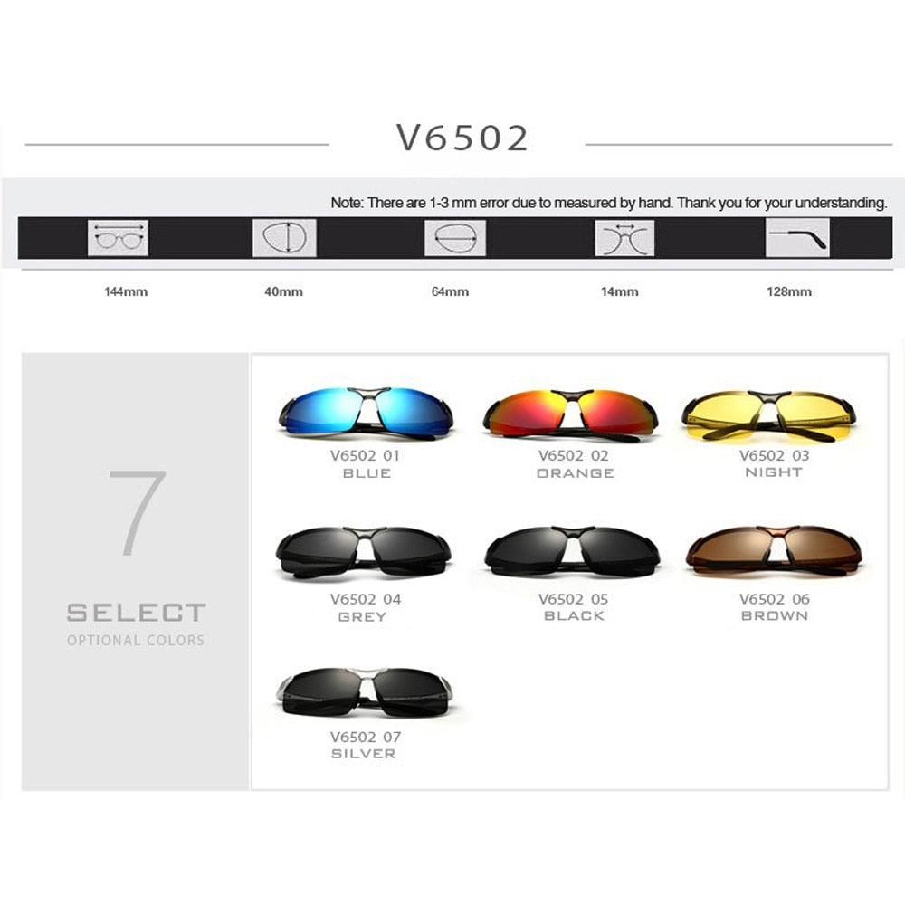 VEITHDIA Aluminum Magnesium Men's Polarized VU400 Sun Glasses Night Vision Mirror Male Eyewear Sunglasses Goggle Oculos  6502 - KiwisLove