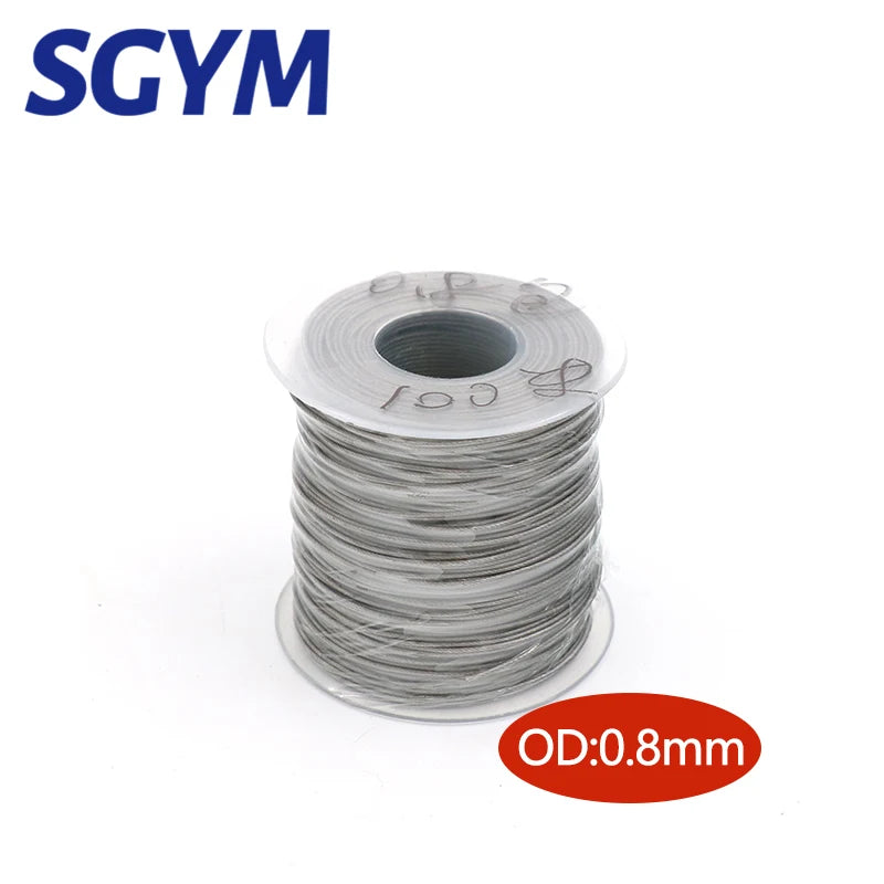 100Meters wire Rope PVC Transparent Coated Cable 304 Stainless Steel rope Clothesline Diameter 0.8mm 1mm 1.5mm 2mm 3mm