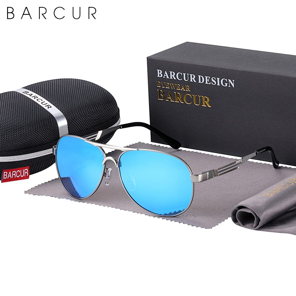 BARCUR Brand Design Fashion Polarized Men Women Classic Sunglasses Pilot Style Lens Eyewear Accessories Sun Glass Driving UV400 - KiwisLove