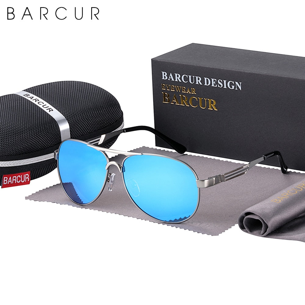 BARCUR Brand Design Fashion Polarized Men Women Classic Sunglasses Pilot Style Lens Eyewear Accessories Sun Glass Driving UV400 - KiwisLove