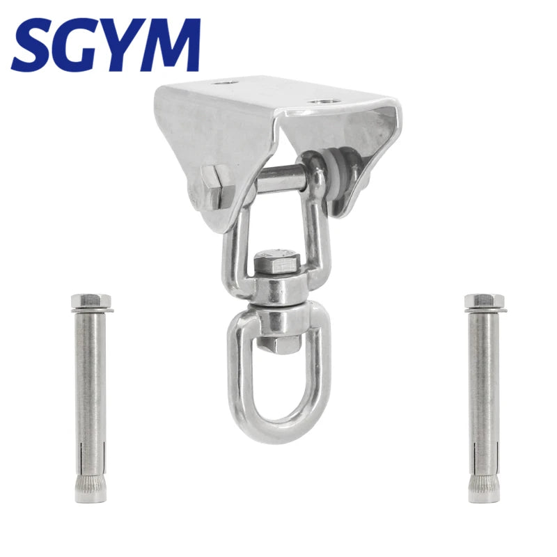 SGYM 1set 180°/360° Heavy Duty Swing Fixed Buckles Hook Hanger 304 Stainless Steel For Yoga Hammock Sandbag Lou
