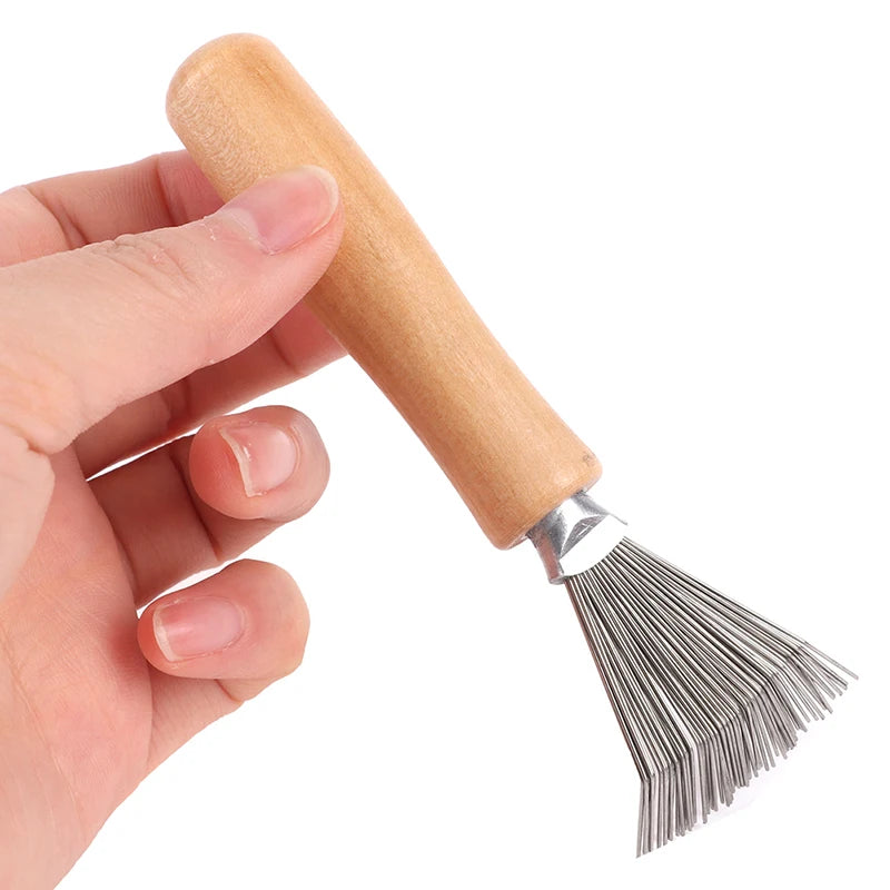 1PCS Wooden Comb Cleaner Delicate Cleaning Removable Hair Brush Comb Cleaner Tool Handle Embeded Tool - KiwisLove