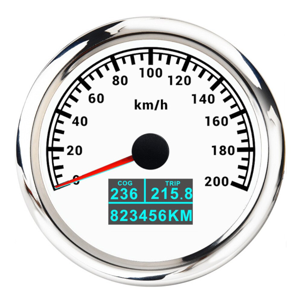 85mm 3 in 1 Marine Boat GPS Speedometer Odometer Gauge 60 MPH Knots GPS Speed Gauges 120kmh 200kmh With GPS Antenna 9-32V - KiwisLove