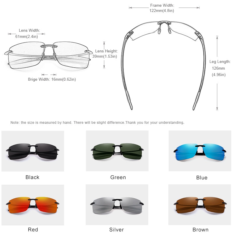 KINGSEVEN TR90 Rimless Sunglasses Men Ultralight High Quality Square Frameless Sun Glasses For Women Brand Designer Mirror Lens - KiwisLove