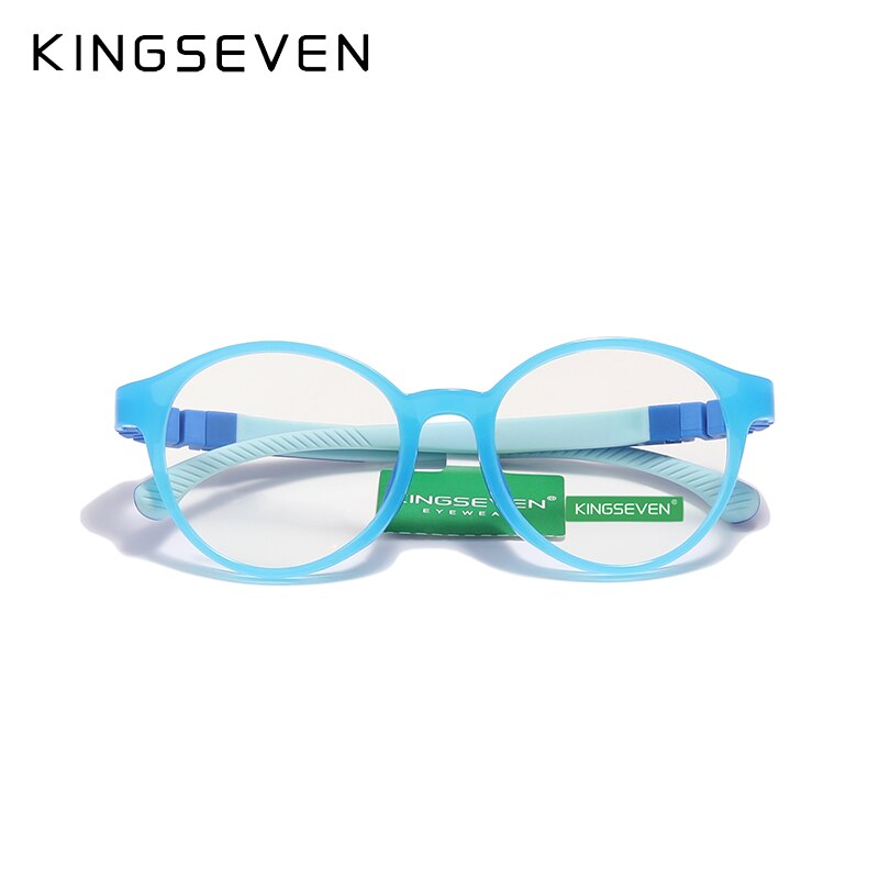 KINGSEVEN Children S Size 43mm Anti-blue Square Blue Light Blocking Glasses Kids TR90 Flexible Computer Gaming Clear Eyewear - KiwisLove