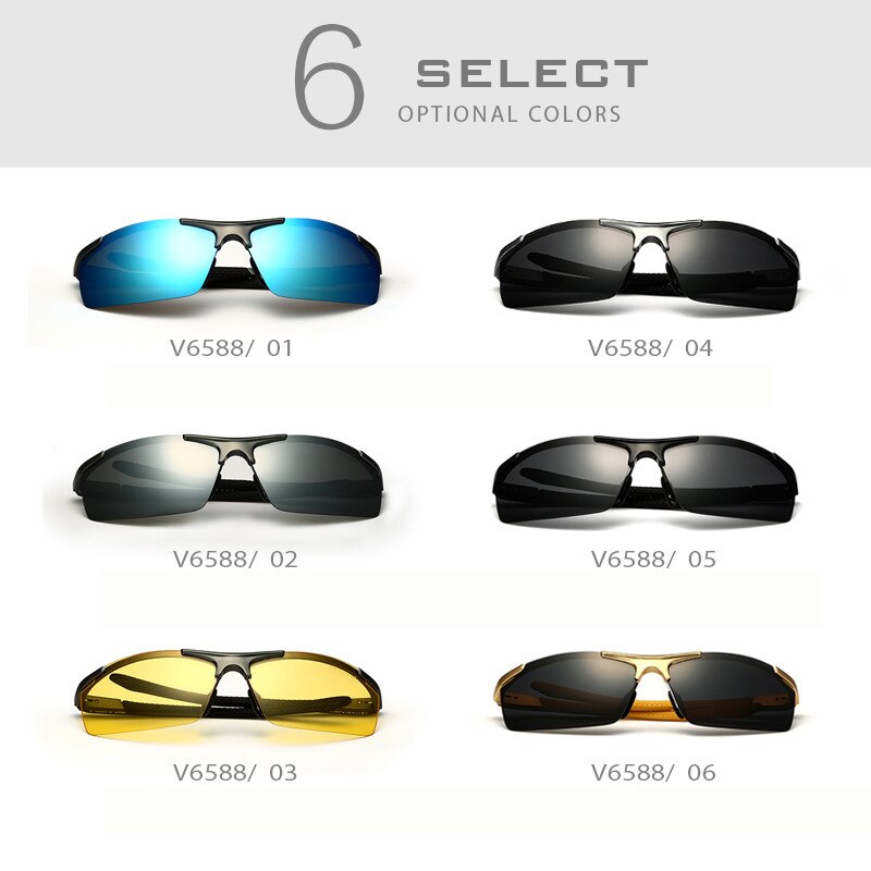 VEITHDIA Sunglasses Sports Design Aluminum Men's Outdoor Cycling Polarized UV400 Driving Sun Glasses Eyewear For Male VT6588 - KiwisLove