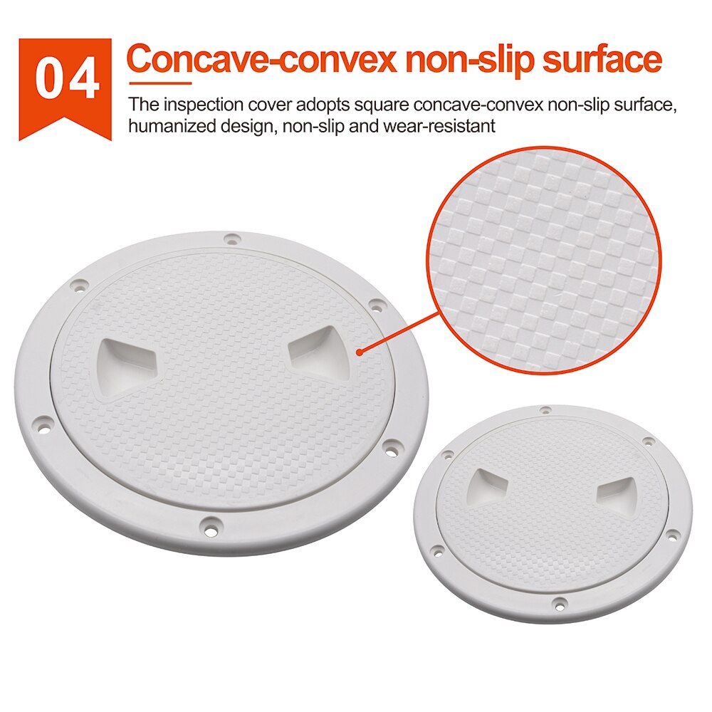ABS Round Deck Inspection Access Hatch Cover Plastic White Boat Screw Out Deck Inspection Plate For Boat Yacht Marine 4/6/8 inch - KiwisLove