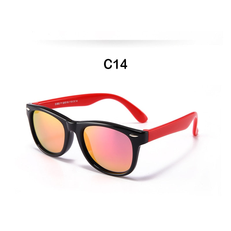 Children's Sun Glasses Polarized Lens Classic Sunglasses For Kids Babies Boy Girl Cute UV400 Protection Vintage Eyewear 802 - KiwisLove