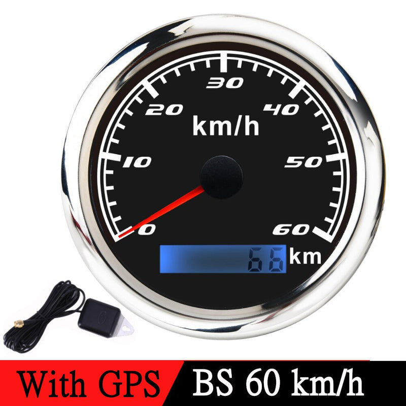 85MM GPS Speedometer 30/60/120/200/300 Kmh Waterproof Boat Car Truck Speed Gauge Meter With GPS Antenna For Marine Boat Motor - KiwisLove