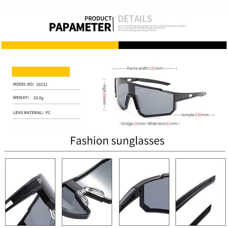 Cycling Sunglasses Unisex Ultralight Outdoor Sports Sun Glasses Men Women Color-Changing Anti-Ultraviolet Running Eyewear 20212 - KiwisLove