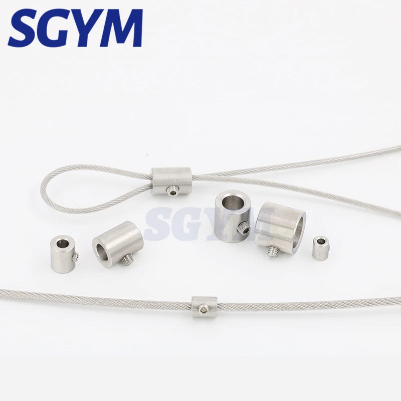 2pcs 304 stainless steel handscrew Clamp Wire Rope Clip with Hexagon Grub Screw Bolts buckle for 2 3 4 5 6 8 10 12mm steel wire