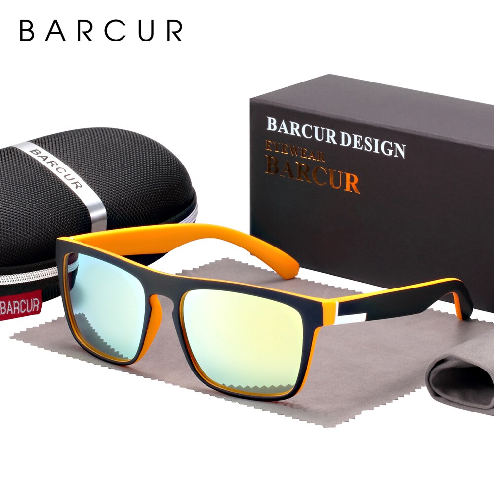 BARCUR NEW Polarized Sunglasses Men Driving Shades Male Sun Glasses For Men Oculos de sol - KiwisLove