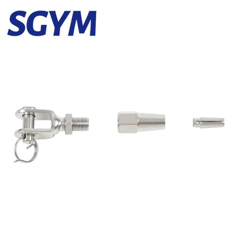4pcs 316 Marine Grade Stainless Steel Swageless Fork Terminal For 4/5/6mmWire Rope  Railing Rope Terminal Fitting