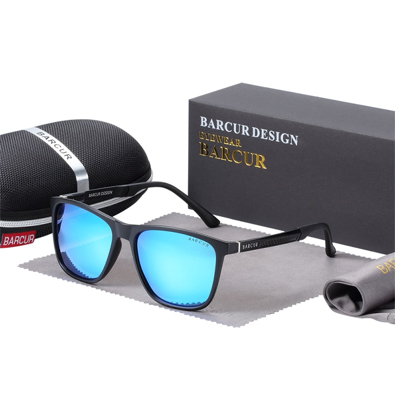 BARCUR Aluminium Magnesium Sun Glasses for Men TR90 Square Sunglasses Women Polarized Oculos De Sol Feminino - KiwisLove