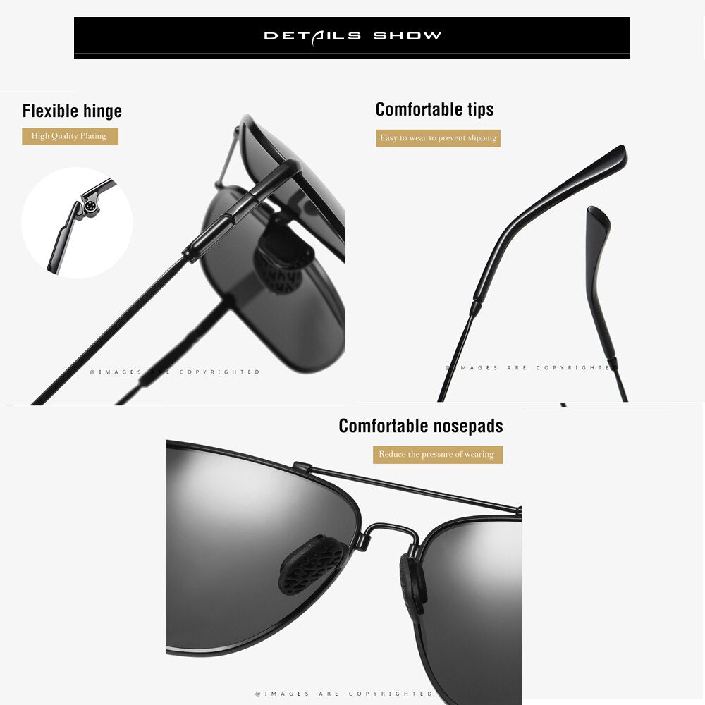 Sunglasses Men Unisex Vintage Metal Drive Polarized UV400 Lens Women Sun Glasses Male Gradient Eyewear Accessories Fashion 1906 - KiwisLove