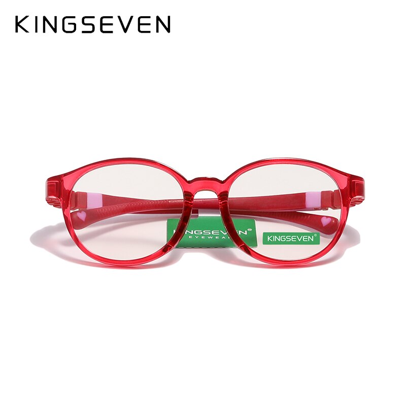 KINGSEVEN Children Optical Lenses Anti-blue Square Blue Light Blocking Glasses Kids TR90 Flexible Computer Gaming Clear Eyewear - KiwisLove
